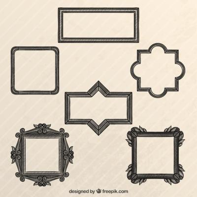 Hand Drawn Vintage Frames Collection – Free Download