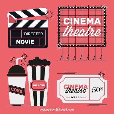 Three-Color Vintage Movie Elements – Free Stock Photo, Download Free