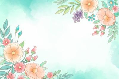 Watercolor Floral Theme Background – Free Download