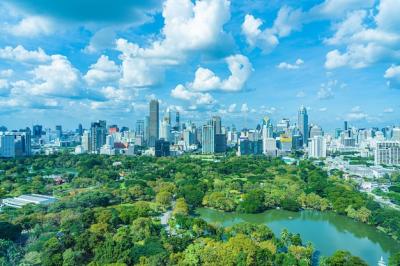 Beautiful Landscape of Bangkok Cityscape Around Lumpini Park – Free to Download