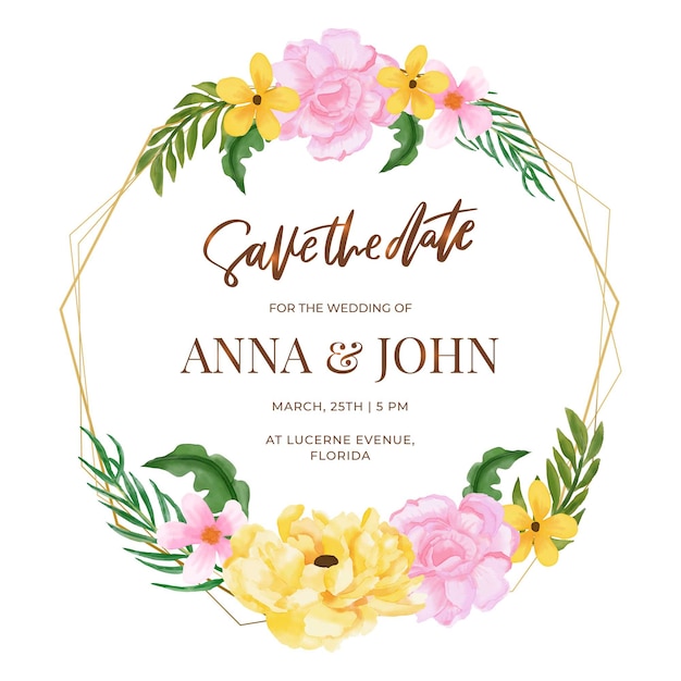 Wedding Floral Frame Template – Free Download