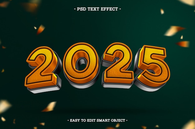 Golden Text Effect for Happy New Year 2025 – Free Download