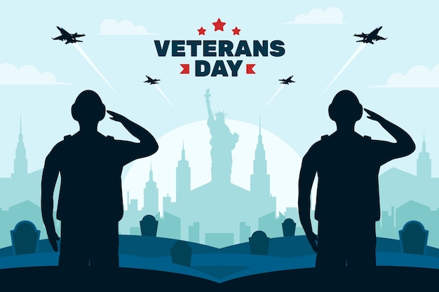 Flat Background Design for Veterans Day Holiday – Free Download