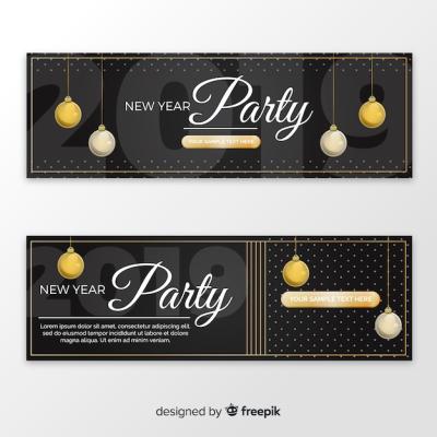 Modern 2019 New Year Party Banners – Free Download