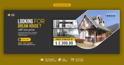 Facebook Cover Banner Template for Real Estate Properties – Free Download