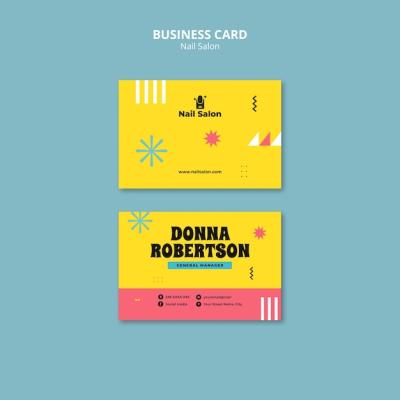 Horizontal Business Card Template for Nail Salon – Free Download