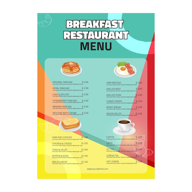 Breakfast Restaurant Menu – Free Stock Photo, Download Free Template