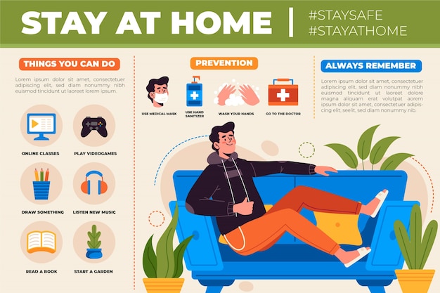 Stay at Home Infographic – Free Download, Download Free Stock Photo