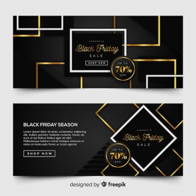 Golden Black Friday Banner – Free Download