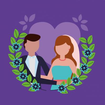 Wedding Couple in Flat Style – Free Download for Stunning Vector Templates