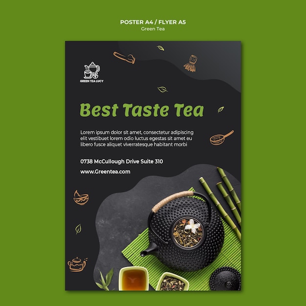 Green Tea Flyer Template – Free Download | PSD Templates