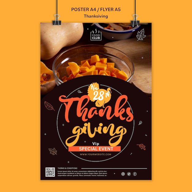 Celebrational Thanksgiving Print Template – Download Free Stock Photo