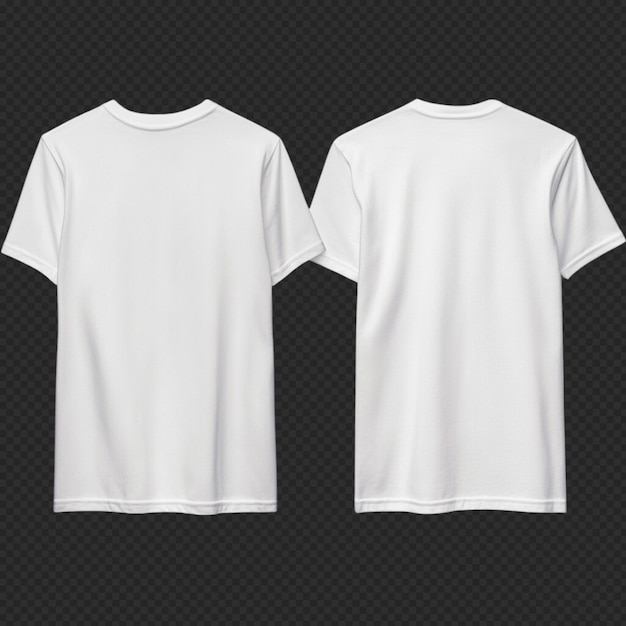 Different Views of a Short Sleeves White T-Shirt Collar Shirt Isolated on Transparent Background – Free Download