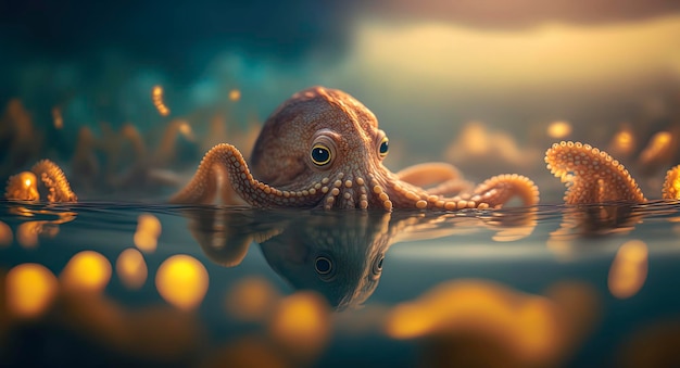 Baby Octopus Photography in the Ocean Sea – Free Download