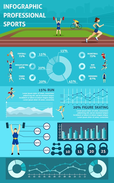 Infographic People in Sports – Free Stock Photo for Download