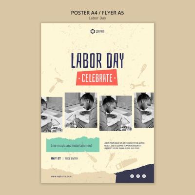 Labor Day Celebration Poster Template – Free Download