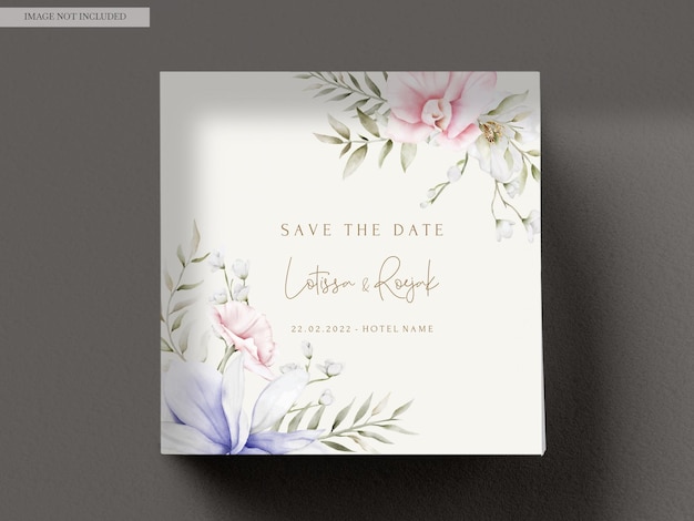 Elegant Vintage Floral Wedding Invitation Card – Free Download