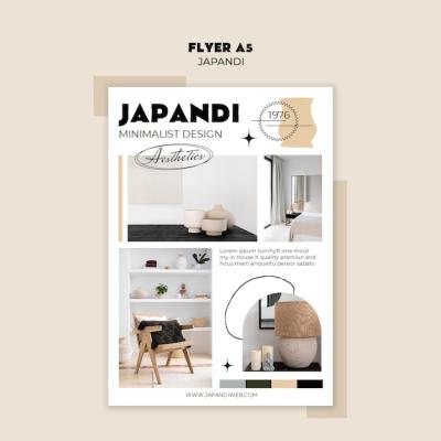 Japandi Template Design for Creative Projects – Free Download