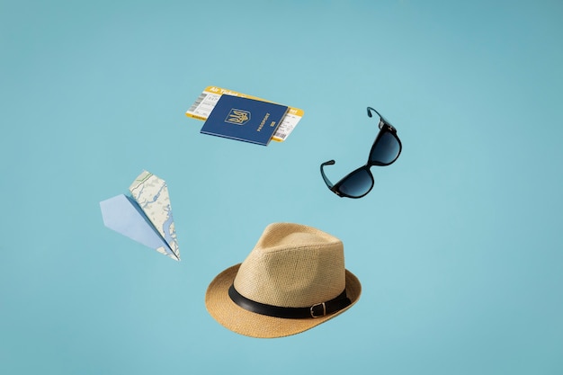 Travel Concept Featuring Passport and Accessories – Free Download