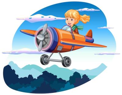 Happy Girl Riding Plane in the Sky – Free Download