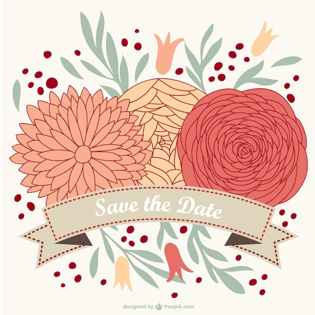 Floral Wedding Card Design – Free Download