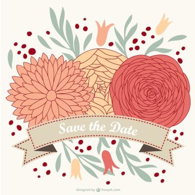 Floral Wedding Card Design – Free Download