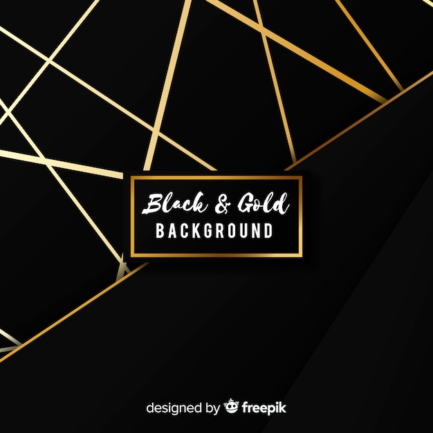 Stunning Black and Gold Background Vector Template – Free Download