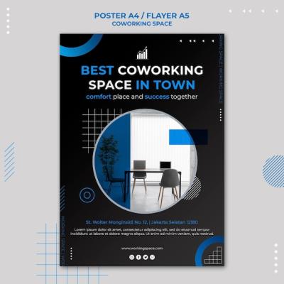 Coworking Space Poster Template – Free Download