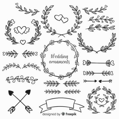 Hand Drawn Wedding Ornaments Set – Free Download