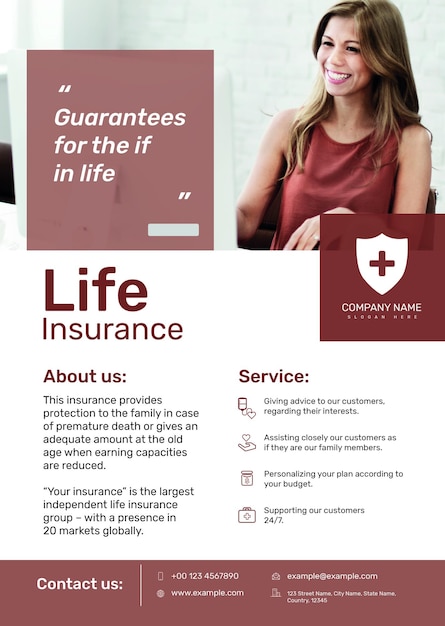 Editable PSD Life Insurance Poster Template – Free Download