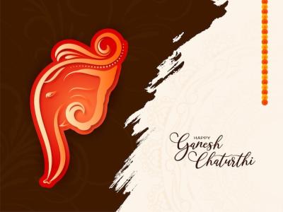 Elegant Card Vector for Happy Ganesh Chaturthi Festival Celebration – Free Download