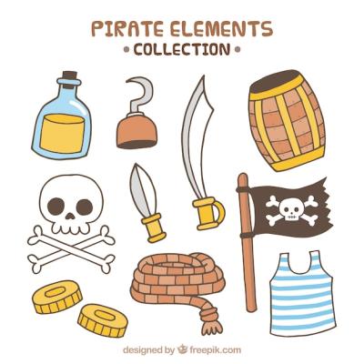 Hand Drawn Pirate Elements – Free Stock Photo, Download for Free