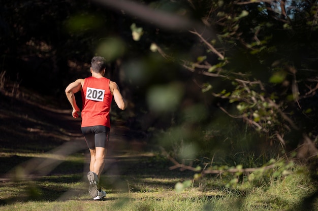 Athletic Man Participating in Cross Country – Free Download