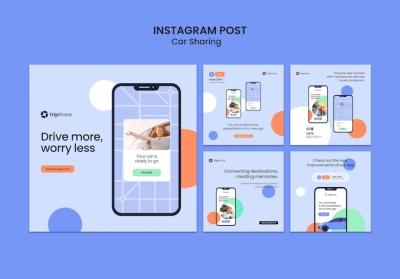 Engaging Car Sharing Service Instagram Posts – Free Download