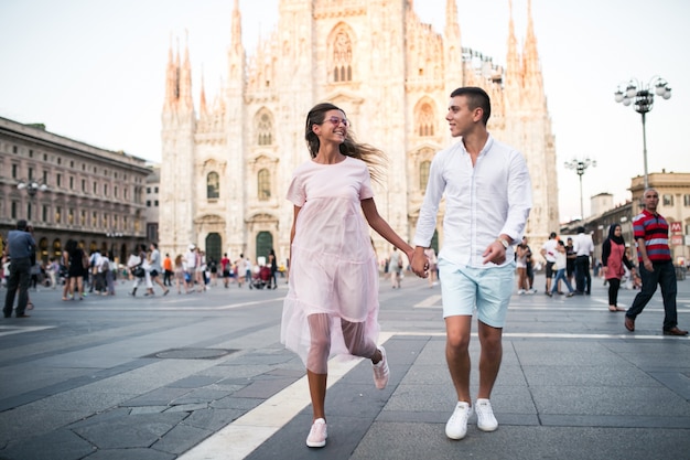 Couple on Honeymoon in Milan – Free Stock Photo for Download