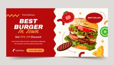 Hand Drawn Fast Food Sale Banner – Free Download