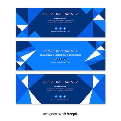 Colorful Abstract Banners with Geometric Shapes – Free Download