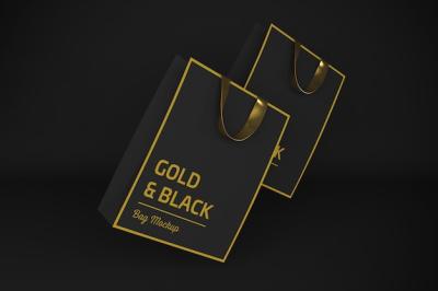 Stunning Gold & Black Bag 3D Rendering – Free Download