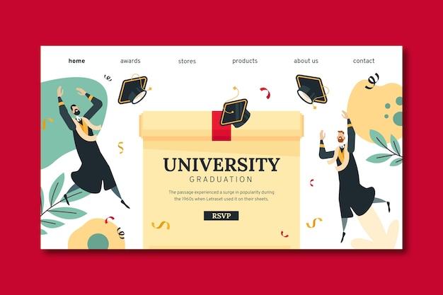 Hand Drawn Graduation Landing Page – Free Download