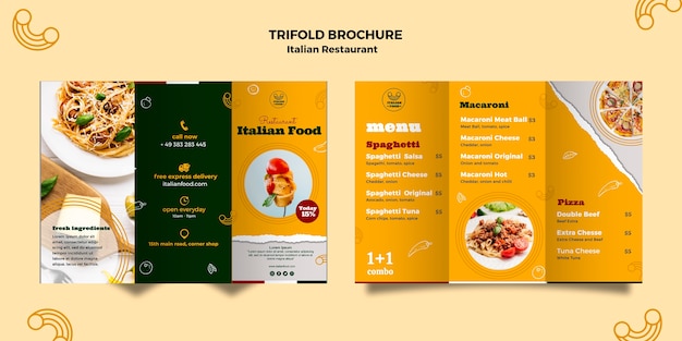 Italian Restaurant Trifold Brochure – Free Download