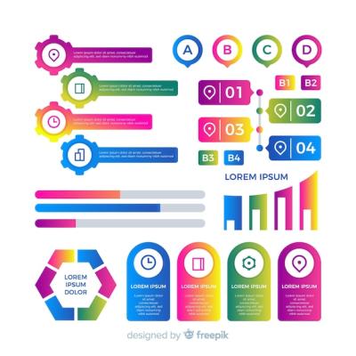 Gradient Infographic Element Set – Free Download