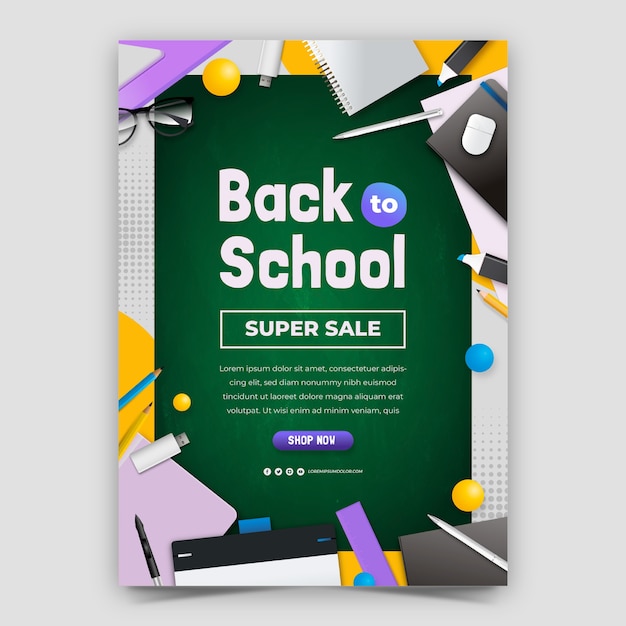 Vertical Poster Template for Back to School Season – Free Download