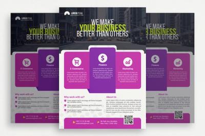 Purple and White Business Brochure – Free Download