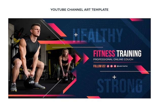 Gradient Fitness Training YouTube Channel Art – Free Download