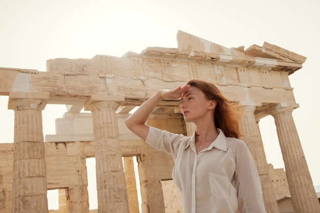 Tourist Near the Acropolis of Athens, Greece – Free Download