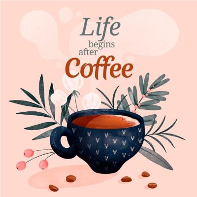 Coffee Watercolor Illustration – Free Download