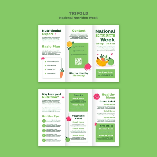 National Nutrition Week Template Design – Download Free Stock Photo