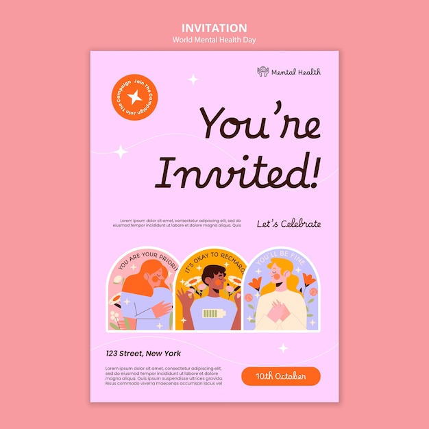 World Mental Health Day Invitation Template – Free Download