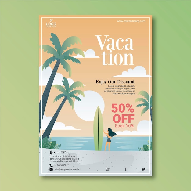 Travel Sale Illustrated Flyer – Free Download