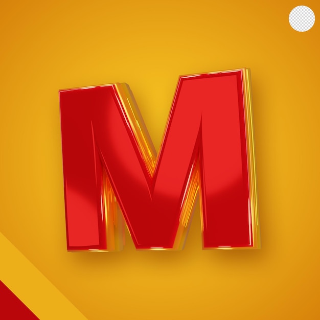 Glossy Red Alphabet Featuring 3D Letter M – Free Stock Photo Download